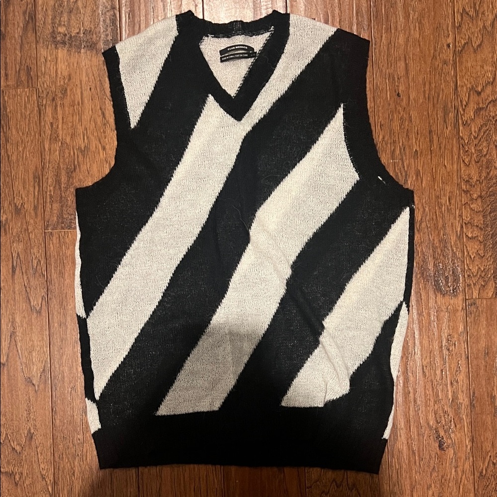 Black and White Men's Sweater Vest